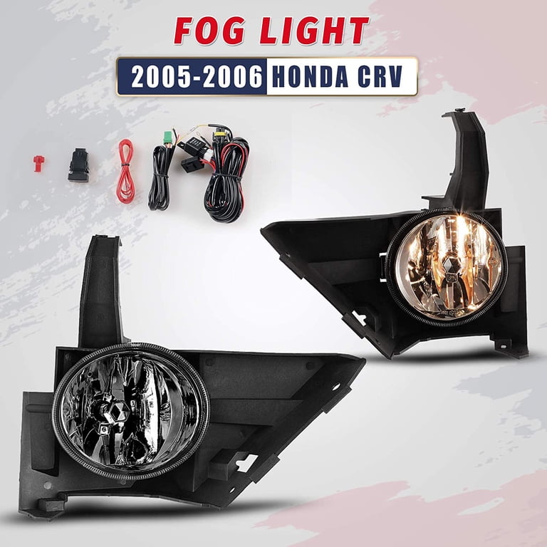 For 2002-2004 Honda CR-V Clear Lens Bumper Fog Lights w/Bulbs Wiring