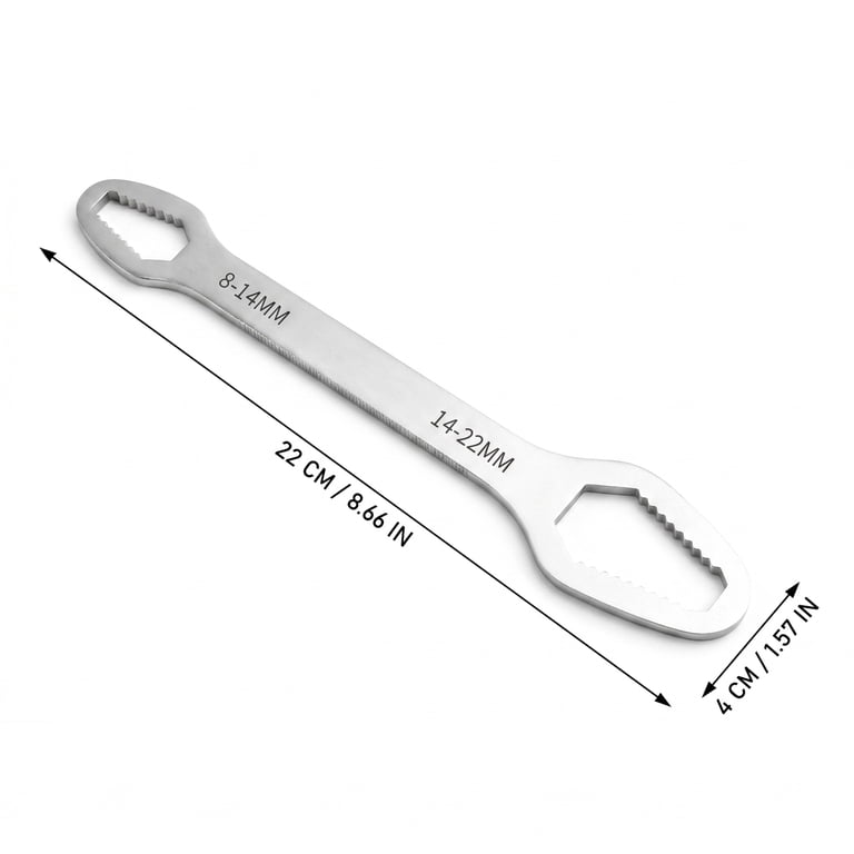 8-22mm Self-Adjusting Universal Wrench – Double-Ended – Chrome Vanadium Steel – For Auto, Bike & Home Repair