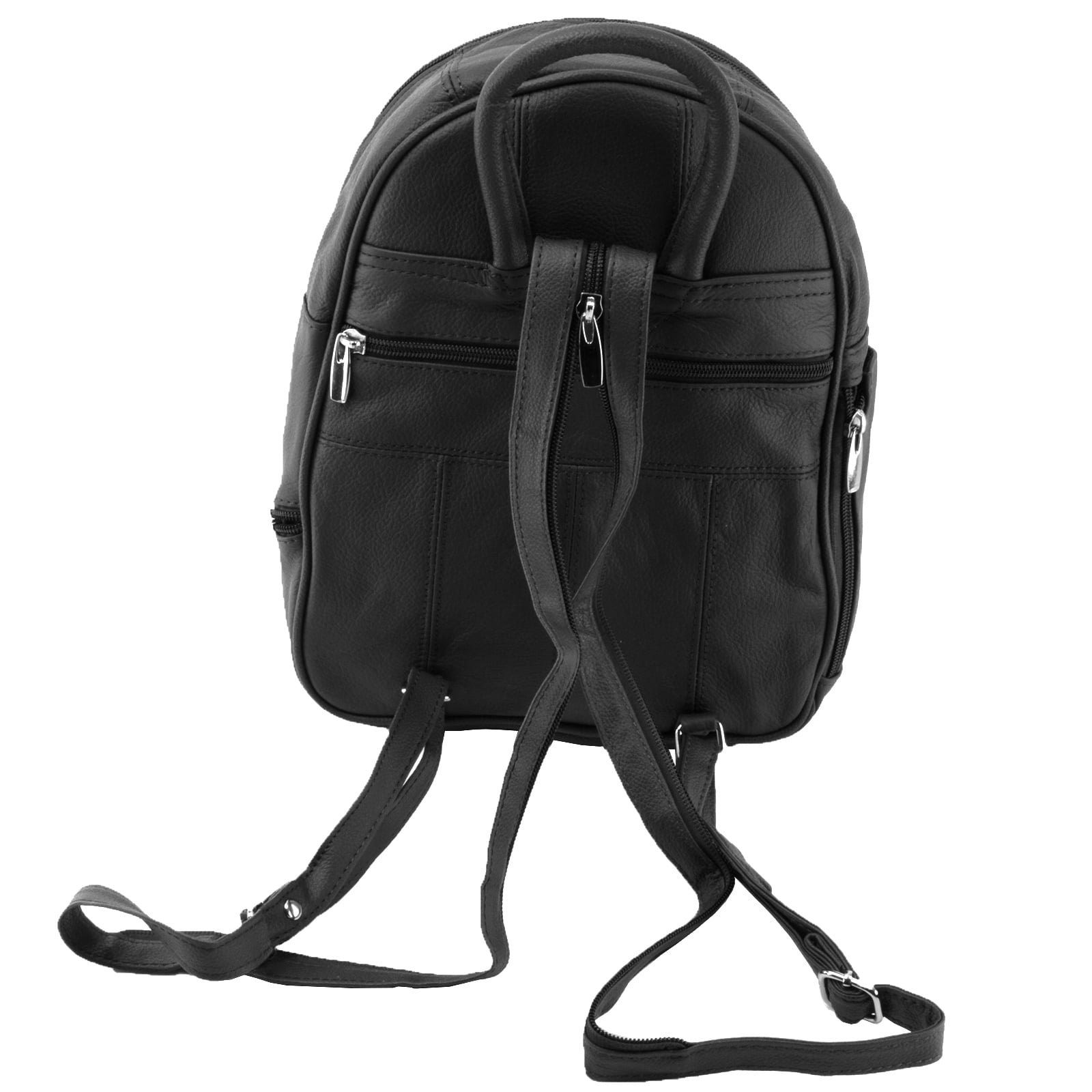 Genuine Leather Small Backpack Casual Daypack Convertible Sling Crossbody Bag