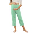 thumbnail image 4 of XFYSSS Women's Maternity Spring/Summer Women's Thin High Waist Casual Loose Solid Color Elastic Comfortable Pregnant Women's Pants Capris Pregnant Women's Pants, 4 of 5