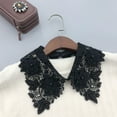 thumbnail image 2 of CYSFASHION Detachable Dicky Collar Blouse for Women Floral Faux Shirt Family Business Casual V Neck Fake Collar Black, 2 of 5