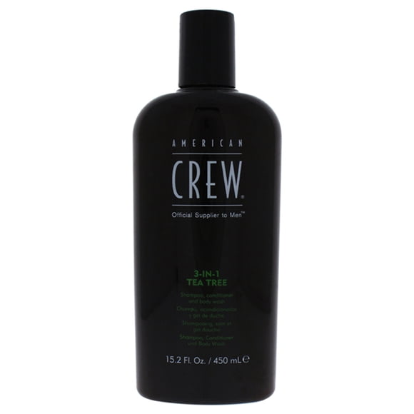 Champú, acondicionador y gel de baño 3 en 1 Tea Tree de American Crew para hombres: champú, acondicionador y gel de baño de 15,2 oz American Crew American Crew Champú y acondicionador y gel de baño 15.2 oz