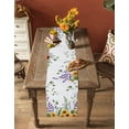 thumbnail image 5 of Table Runner Dresser Scarves 90 Inch Long, Sunflower Lavender and Eucalyptus Leaf Linen Dining Table Runners Pastoral Garden Art on White Tabletop Scarf for Wedding Holiday Party Kitchen, 5 of 7