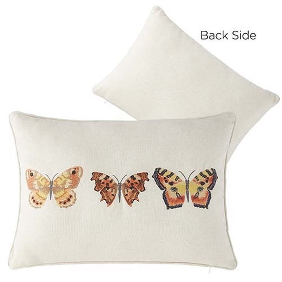 Raz Imports Natural Surroundings 20" Butterfly Embroidered Lumbar Pillow
