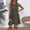 Gray, variant on Women's Summer Casual V-Neck Sleeveless Mini Dress Tie Shoulder Width Layered Ruffle Flowing A-line Skirt Short Skirt Navy S