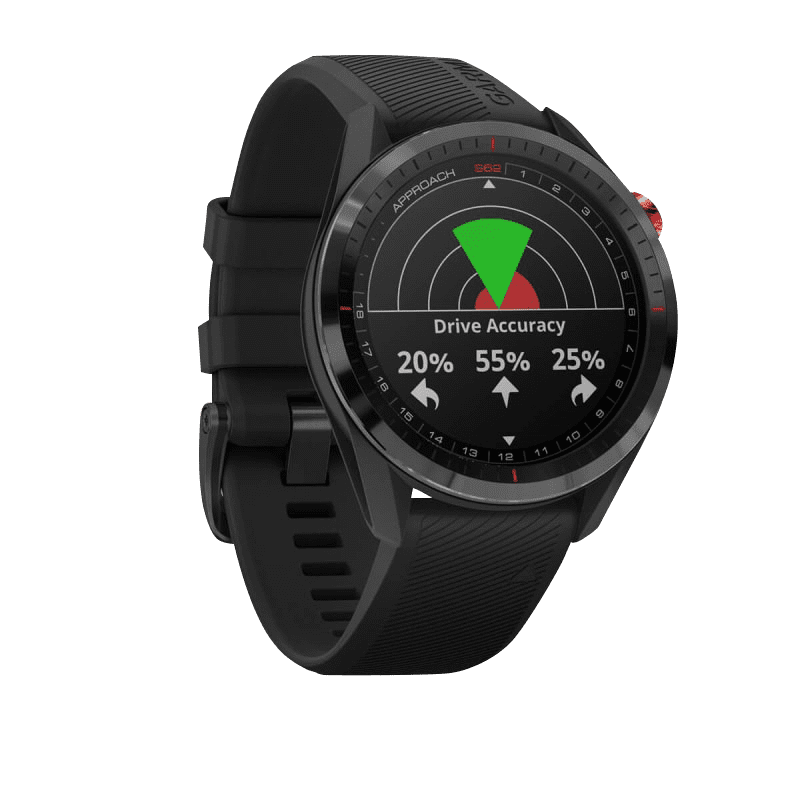 Restored Garmin Approach S62 Black Ceramic Bezel with Black Silicone Band Garmin Certified (Refurbished)