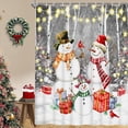 thumbnail image 3 of FRAMICS Merry Christmas Shower Curtain Sets with Rugs, 16 Pc Winter Cute Snowman Bathroom Sets, Xmas Silver Waterproof Fabric Bathroom Curtain Decor with Hooks, 3 of 8