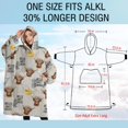 thumbnail image 4 of Oversized Wearable Blanket Hoodie,White Highland Cow Flower Bathtub Pattern Sherpa Blanket Hoodie with Super Pockets,Super Warm Fuzzy Pullover for Women & Men, 4 of 6