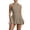 Khaki, variant on Womens Tennis Dress with Built in Shorts Fashion Slim Fit Beauty Back Halter Workout Active Dress Summer Solid Sleeveless Lapel Golf Athletic Mini Dress with Pockets