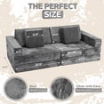 thumbnail image 6 of CONTOUR COMFORT Kids Couch Modern Soft Foam Low Back Storage Modular Couch with 14 Piece, Grey, 6 of 8