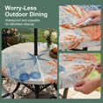thumbnail image 5 of Round Outdoor Tablecloth with Umbrella Hole and Zipper, Navy Blue Starfish Coastal Tablecloth with Elastic Waterproof, Nautical Coral Summer Beach Ocean Patio Table Covers for 36" - 44" Pool Tables, 5 of 9
