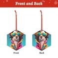 thumbnail image 2 of Naloa Colorful Sunglasses Dog Acrylic Santa Tree Decorations Christmas Hanging Pendant for Christmas Winter New Year Party Hanging Decorations-Hexagon, 2 of 7