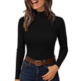 thumbnail image 2 of GILIGEGE Fashion Sweaters for Women Cozy Casual Trendy Pullover Tops Basic Casual Sweater Knitted Warm Sweater Slim Fitted Ribbed Knit Tops Fall Sweaters for Women Long Sleeve Shirts Chunky Blouse XL, 2 of 8