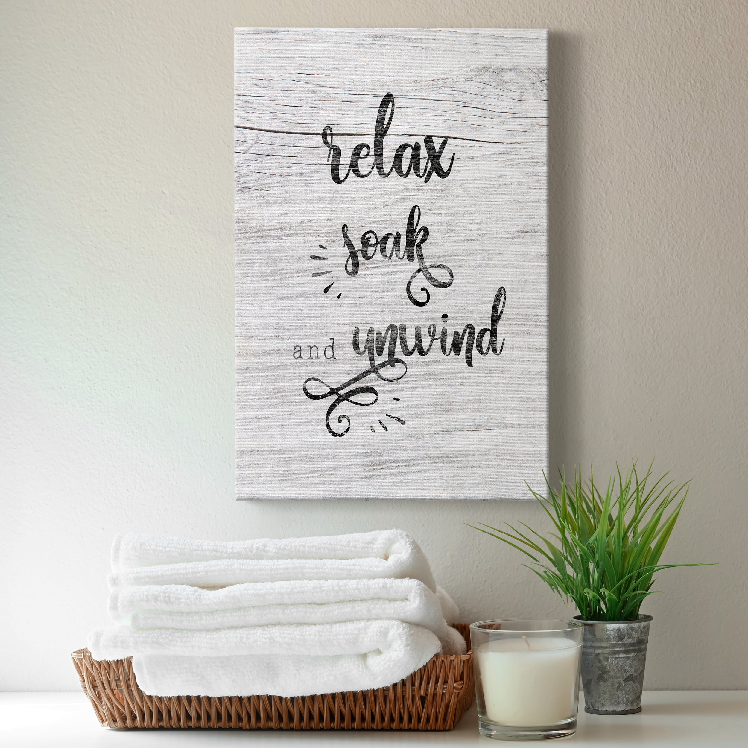 Relax Soak Unwind Premium Gallery Wrapped Canvas - Ready to Hang - 24 x 36