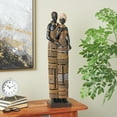 thumbnail image 2 of 9" x 31" Black Resin Tall African Family Sculpture with Gold Jewels, by DecMode, 2 of 9
