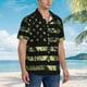 thumbnail image 3 of Balery American Flag Camo Camisas hawaianas de manga corta para hombre, camisas playeras de corte holgado, camisas de vacaciones con botones,Medium, 3 of 7