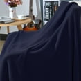 thumbnail image 2 of PiccoCasa Navy Blue Cotton Throw, 60" x 50", 2 of 7