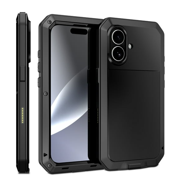 Armor Metal Aluminum Shockproof Phone Case for iPhone 17, 360 Full Body Protective Rugged Outdoor Military-Grade Shockproof Cover