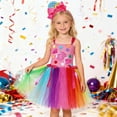 thumbnail image 2 of Vividxx Girls Dress Rainbow Candy Girls Dress Party Performance Tutu Skirt With For Children 0-12 Months, 2 of 9