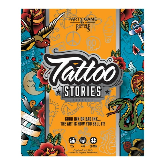 Bicycle Tattoo Stories Board Game - a Party Game for Family and Adults Ages 12 and up