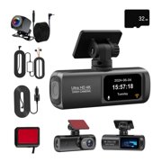 fastboy ABS Dash Cam Front Rear Dash Camera 4K/1080P Recorder 4K Dash Cam Dash Cam 24H Parking Monit- 32G Card