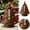 Coffee, variant on Football Theme Mini Christmas Trees with Lights Multicolor Lights & Star Topper for Tabletop Table Decoration Figurine Set