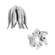 Nunn Design Bead Caps, Curled Petal 8mm, 2 Pieces, Antiqued Silver