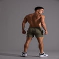 thumbnail image 4 of LYMAYTER Men Sweat Shorts for S-4XL Vertical Striped Print Pocket Shorts Fashion Drawstring Runing Shorts, 4 of 8