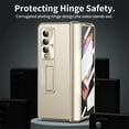 thumbnail image 3 of Tarise for Samsung Galaxy Z Fold 4 Case with Screen Protector & Kickstand & Hinge Protection & HD Camera Lens Protector, Anti-Fingerprint Anti-Scratch Luxury Case Cover for Samsung Z Fold4, Gold, 3 of 7