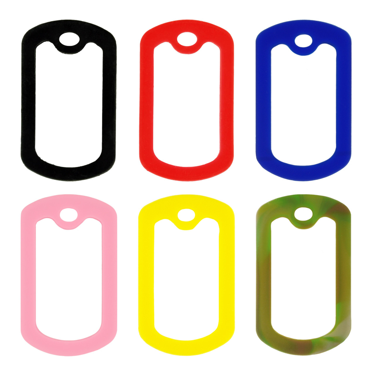 4-Pack Yellow Glow In Dark Silicone Dog Tag Silencers – Military Army Style