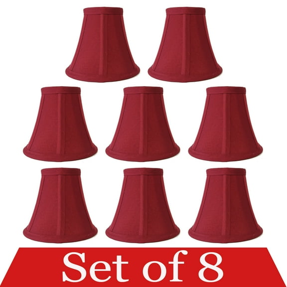 Mestar Decor 8-pack Mini Bell Candelabra Lamp Shade Lampshade 5"H Clip On Style(8pcs) for Chandeliers Red Color