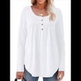 thumbnail image 3 of Camisas de Larga para Mujer, Conjuntos de Otoño, Cuello Redondo, Túnicas Casuales, Blusas de Moda, Ropa de Moda. XXL, 3 of 6
