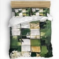 thumbnail image 2 of Abstract Oil Painting Full Duvet Cover Set, Watercolor Beige Green Graffiti 4 Piece Microfiber Bedding Set with Zipper Closure, Bed Sheet and 2 Pillow Shams, Soft Bedding Cover, 2 of 12