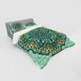thumbnail image 3 of Ambesonne Ethnic Bedding Set 3 Pcs, Abstract Flower Vibrant, Twin, Pale Yellow Turquoise, 3 of 3