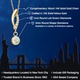 thumbnail image 2 of Gem Stone King 14K Yellow Gold Simulated White Opal and Lab Grown Diamond Pendant Necklace for Women | 0.28 Cttw | Gemstone October Birthstone | Round Cabochon 4MM | With 18 inch Chain, 2 of 6