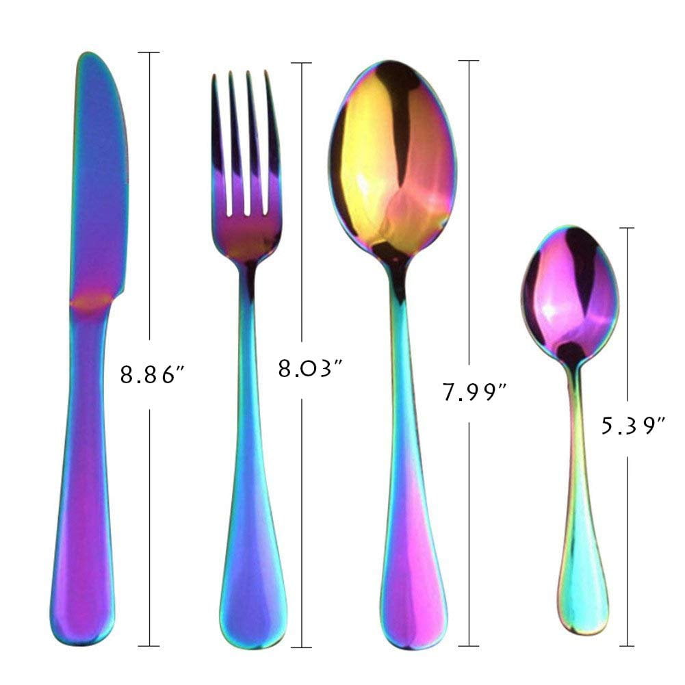 Purple Stainless Steel Cutlery Set  Stainless Steel Dinnerware Set - 4pcs  Cutlery - Aliexpress