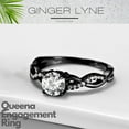 thumbnail image 4 of Queena Solitiare Black Engagement Ring for Women Sterling Silver CZ Ginger Lyne Collection, 4 of 7