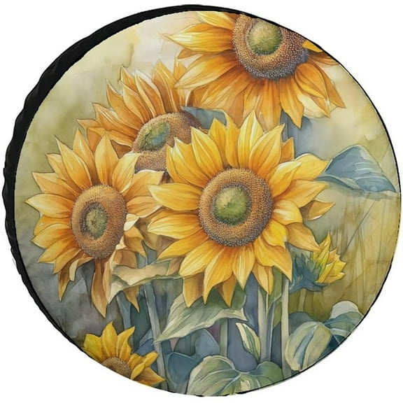 Premium Oxford Cloth Tire Cover - Flower Universal Fit Spare Wheel Protector for SUV, Truck, RV - Weather-Resistant, Dustproof, and UV Protection - Easy Installation - Ideal for Outdoor Use