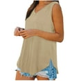 thumbnail image 6 of fatyb Women's V Neck Tank Tops Casual Sleeveless Loose Tshirts Solid Color Summer Flowy Blouses for Women, 6 of 6