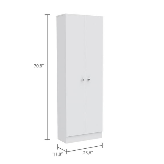 Dakari Multistorage Double Door Cabinet with Five Shelves - White