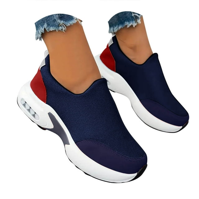 Mepaouo Chaussures de Marche pour Femmes à Enfiler Espadrilles Chaussettes Dames Travail Infirmier Coussin d'Air Course Tennis