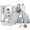 Grey, variant on Qaba 6-in-1 Slide and Swing Set with Basketball Hoop, Climber, Grey