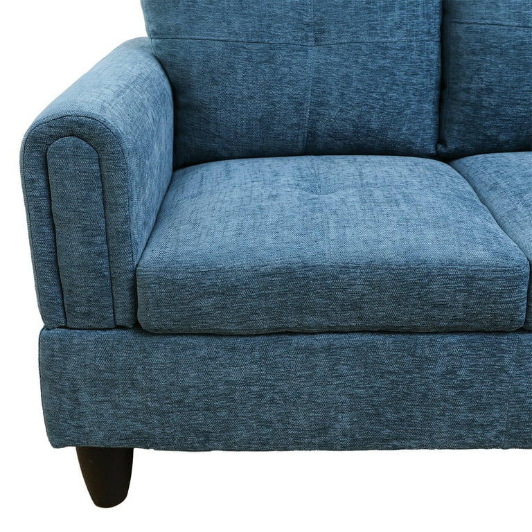 FLANEL SOFA ネイビー オットマン Hommoo Flannel 4-Seat Couch Sofa Set, L Shaped Couch Living Room