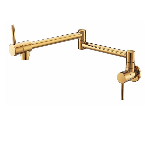Robinet de Remplissage de Pot Mural Pliable Robinet de Cuisine Simple Trou Froid Robinet d'Évier Rotatif Bec Pliant Rond en Laiton, Facile à Installer