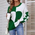 thumbnail image 2 of Vedolay Cute Sweaters Oversized Sweaters for Women Crewneck Long Sleeve Knit Warm Pullover Sweater,Green XL, 2 of 4