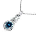 thumbnail image 4 of Aone Jewelry 1.00 Carat Natural Blue Diamond & Knot Design Pendant Necklace For Woman Crafted In 10k Rose White and Yellow Gold With 18 Gold Plated Over 925 Sterling Silver Box Chain, 4 of 5