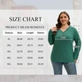 thumbnail image 2 of SHIBEVER Long Sleeve Shirts for Women Plus Size Womens Clothes Fall Tops for Women Basic V Neck Tops for Women Cotton Top Winter Green 2XL, 2 of 10
