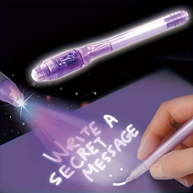 10pcs, Creative Magic Light Pen Invisible Ink Pen Glow In The Dark Pen Light Gifts Markers, Stationery, Writing Pens, Colored Markers