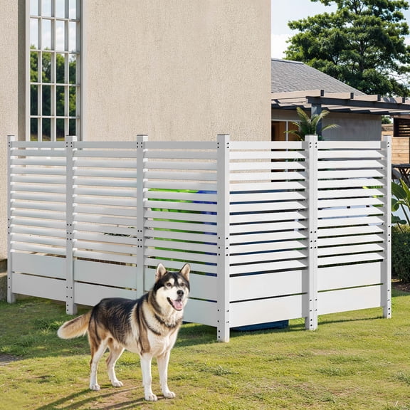 Dextrus 60"H x 38"W Wood Privacy Fence Panel for AC Unit, Backyard, Patio Screen, 1 Panel, White