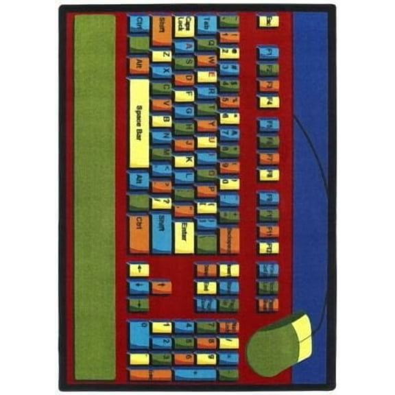 Joy Carpets Joy Carpet Keyboard Connection Multi 7'8" x 10'9" Oval